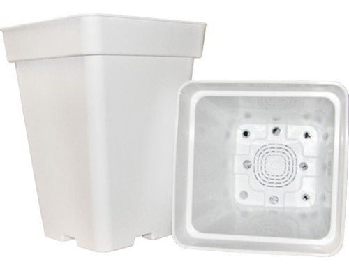 Maceta Cuadrada Blanca 11 Litros