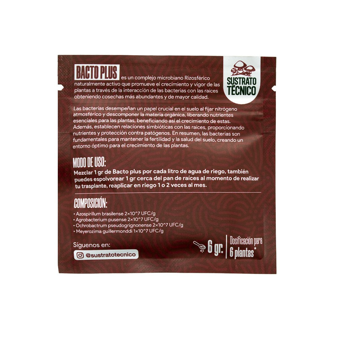 Bacto Plus 6g - Sustrato Técnico