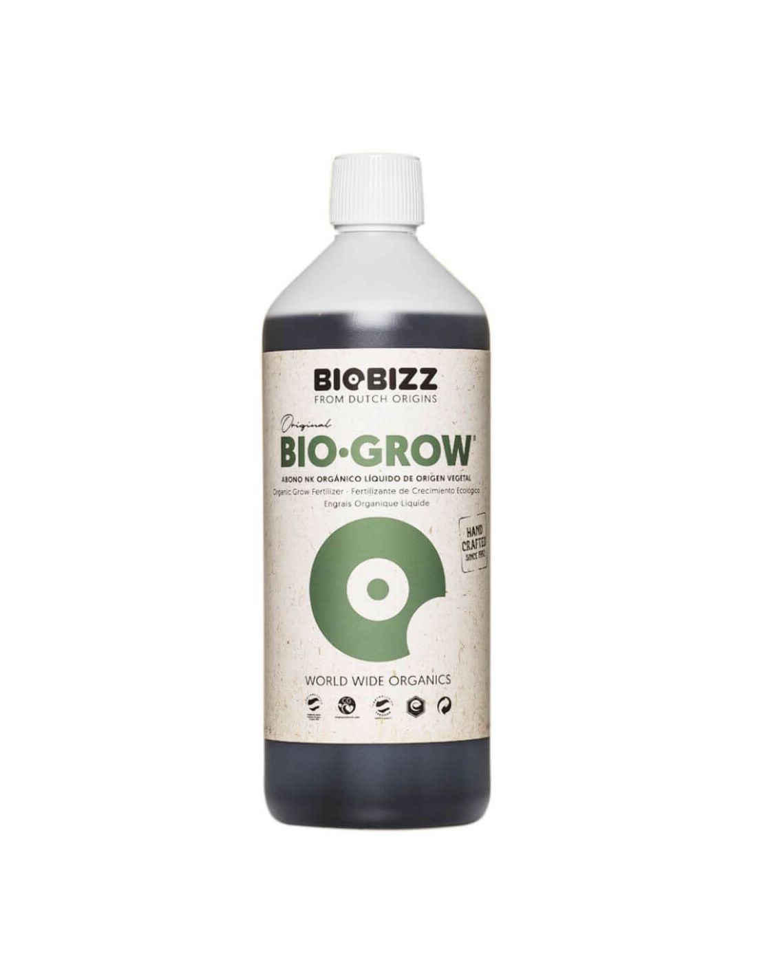 Etiqueta NPK de fertilizante Bio Grow Biobizz para crecimiento