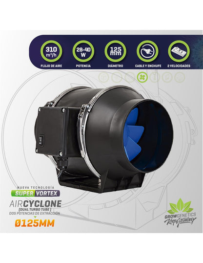 Extractor Dual Tt 125mm - Grow Genetics - Green Growshop