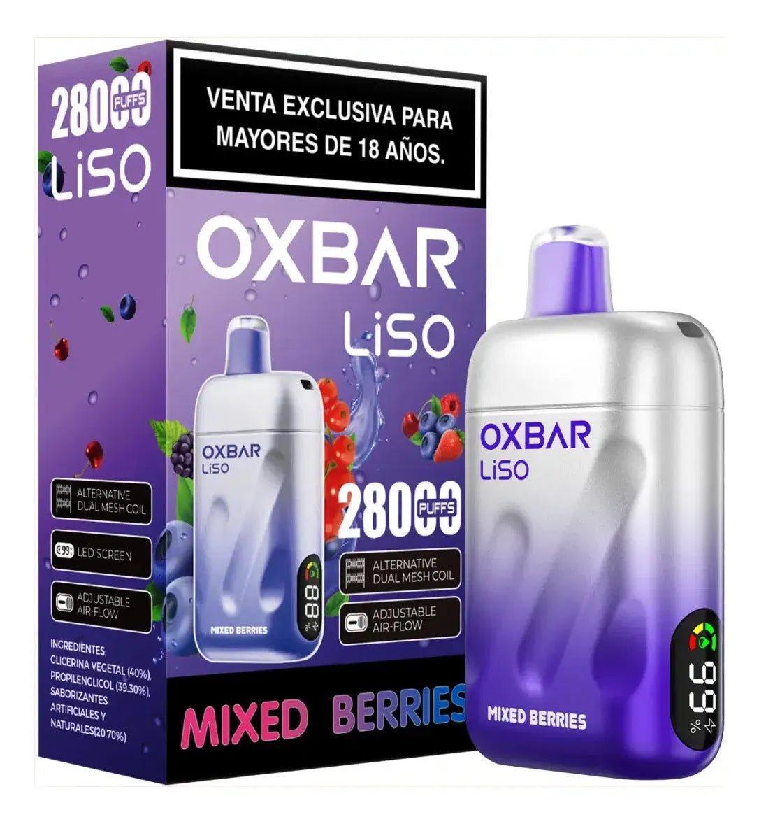 Vaporizador Liso 28000 Mixed Berries - Oxbar
